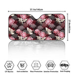 Japanese Cranes And Chrysanthemums Print Car Windshield Sun Shade