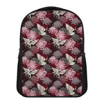 Japanese Cranes And Chrysanthemums Print Casual Backpack