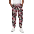 Japanese Cranes And Chrysanthemums Print Cotton Sweatpants