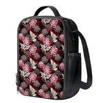 Japanese Cranes And Chrysanthemums Print Crossbody Lunch Bag