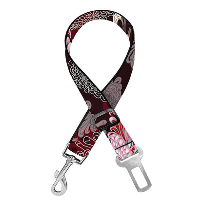 Japanese Cranes And Chrysanthemums Print Dog Seat Belt