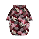 Japanese Cranes And Chrysanthemums Print Dog Zip Up Hoodie