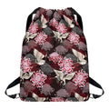 Japanese Cranes And Chrysanthemums Print Drawstring Backpack