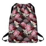 Japanese Cranes And Chrysanthemums Print Drawstring Backpack