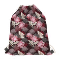 Japanese Cranes And Chrysanthemums Print Drawstring Bag