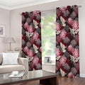 Japanese Cranes And Chrysanthemums Print Extra Wide Grommet Curtains