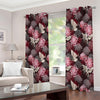 Japanese Cranes And Chrysanthemums Print Extra Wide Grommet Curtains