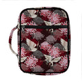 Japanese Cranes And Chrysanthemums Print Front Pocket Bible Bag