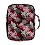 Japanese Cranes And Chrysanthemums Print Front Pocket Bible Bag