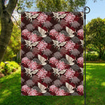 Japanese Cranes And Chrysanthemums Print Garden Flag