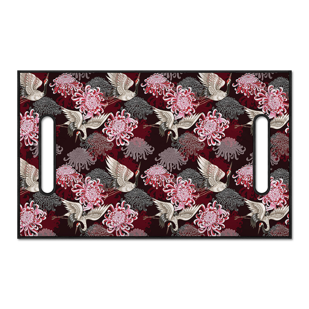 Japanese Cranes And Chrysanthemums Print Golf Cart Seat Cover