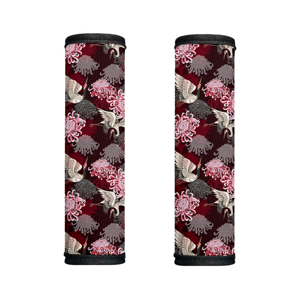 Japanese Cranes And Chrysanthemums Print Handle Covers