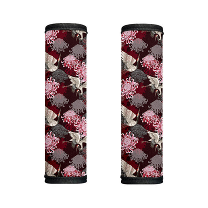 Japanese Cranes And Chrysanthemums Print Handle Covers