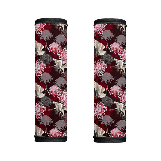 Japanese Cranes And Chrysanthemums Print Handle Covers