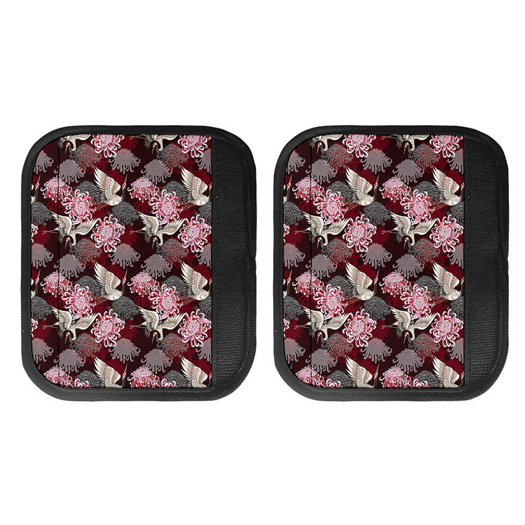 Japanese Cranes And Chrysanthemums Print Handle Covers