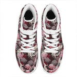 Japanese Cranes And Chrysanthemums Print High Top Leather Sneakers