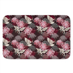 Japanese Cranes And Chrysanthemums Print Indoor Door Mat