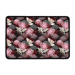 Japanese Cranes And Chrysanthemums Print Kitchen Mat