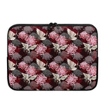 Japanese Cranes And Chrysanthemums Print Laptop Sleeve