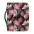 Japanese Cranes And Chrysanthemums Print Leather Bible Cover