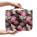 Japanese Cranes And Chrysanthemums Print Leather Bible Cover