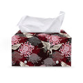 Japanese Cranes And Chrysanthemums Print Leather Tissue Box Cover
