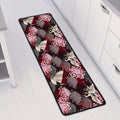 Japanese Cranes And Chrysanthemums Print Long Kitchen Mat