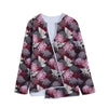 Japanese Cranes And Chrysanthemums Print Long Sleeve Short Coat