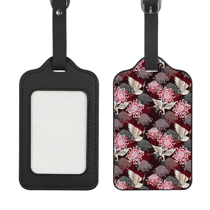 Japanese Cranes And Chrysanthemums Print Luggage Tag