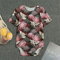 Japanese Cranes And Chrysanthemums Print Men's Bodysuit