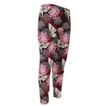 Japanese Cranes And Chrysanthemums Print Men's Compression Pants