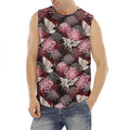 Japanese Cranes And Chrysanthemums Print Men's Fitness Tank Top