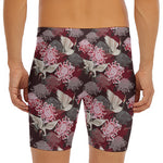 Japanese Cranes And Chrysanthemums Print Men's Long Boxer Briefs