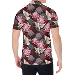 Japanese Cranes And Chrysanthemums Print Men's Shirt