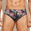 Japanese Cranes And Chrysanthemums Print Men's Swim Briefs