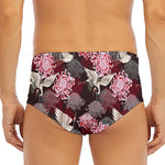 Japanese Cranes And Chrysanthemums Print Men's Triangle Swim Briefs