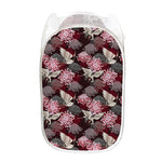 Japanese Cranes And Chrysanthemums Print Mesh Laundry Hamper
