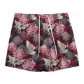 Japanese Cranes And Chrysanthemums Print Mesh Shorts
