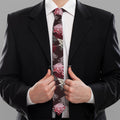 Japanese Cranes And Chrysanthemums Print Necktie