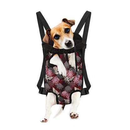Japanese Cranes And Chrysanthemums Print Pet Carrier Backpack
