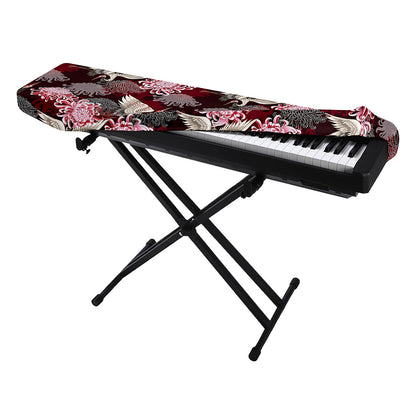 Japanese Cranes And Chrysanthemums Print Piano Keyboard Cover