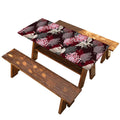 Japanese Cranes And Chrysanthemums Print Picnic Table Cover