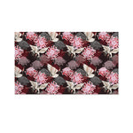 Japanese Cranes And Chrysanthemums Print Polyester Flag