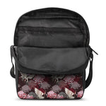 Japanese Cranes And Chrysanthemums Print Rectangular Crossbody Bag