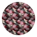 Japanese Cranes And Chrysanthemums Print Round Blanket