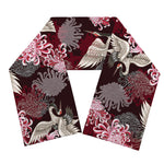 Japanese Cranes And Chrysanthemums Print Scarf