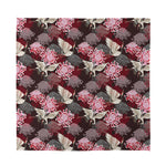 Japanese Cranes And Chrysanthemums Print Silk Bandana