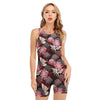 Japanese Cranes And Chrysanthemums Print Sleeveless One Piece Swimsuit