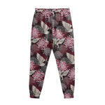 Japanese Cranes And Chrysanthemums Print Sweatpants