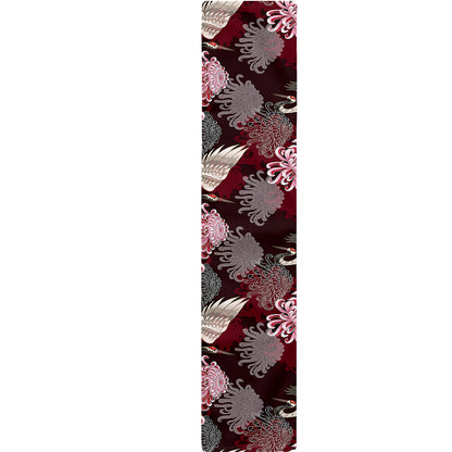 Japanese Cranes And Chrysanthemums Print Table Runner